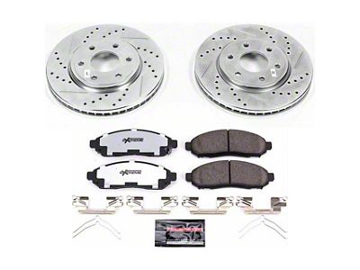 PowerStop Z36 Extreme Truck and Tow 6-Lug Brake Rotor and Pad Kit; Front (05-15 2.5L Frontier)