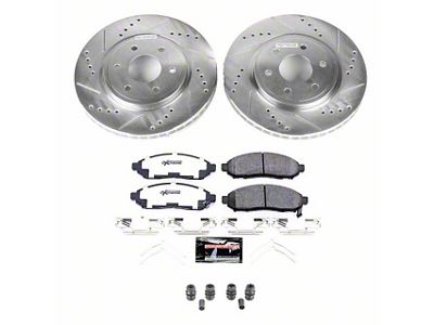 PowerStop Z36 Extreme Truck and Tow 6-Lug Brake Rotor and Pad Kit; Front (16-24 V6 Frontier)