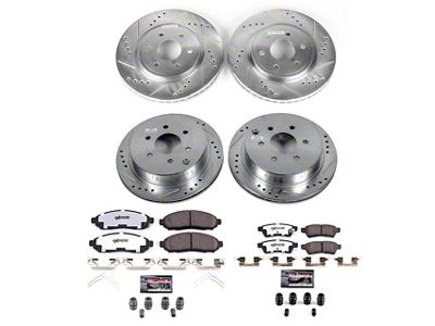 PowerStop Z36 Extreme Truck and Tow 6-Lug Brake Rotor and Pad Kit; Front and Rear (05-15 V6 Frontier)