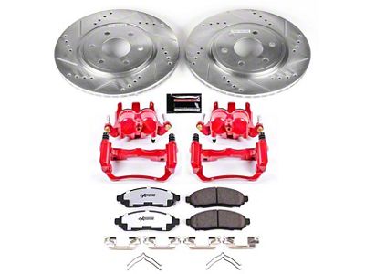 PowerStop Z36 Extreme Truck and Tow 6-Lug Brake Rotor, Pad and Caliper Kit; Front (05-15 V6 Frontier)