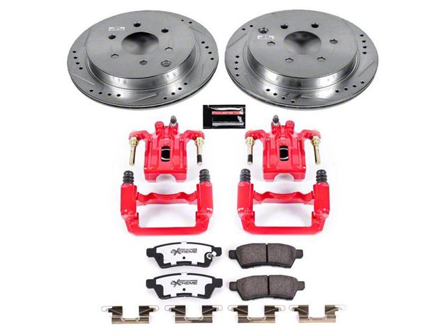 PowerStop Z36 Extreme Truck and Tow 6-Lug Brake Rotor, Pad and Caliper Kit; Rear (05-24 Frontier)