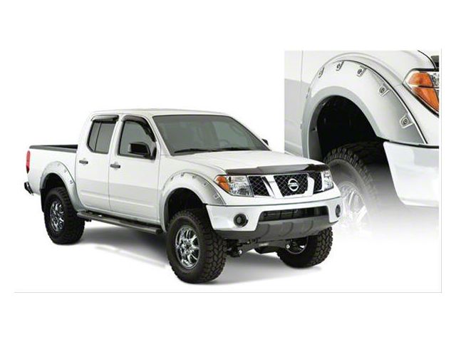 Bushwacker Boss Pocket Style Fender Flares; Front and Rear; Matte Black (05-21 Frontier w/ Factory Chrome Front Bumper & w/o Factory Mud Flaps)