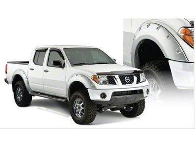 Bushwacker Boss Pocket Style Fender Flares; Front and Rear; Matte Black (05-21 Frontier w/ Factory Chrome Front Bumper & w/o Factory Mud Flaps)