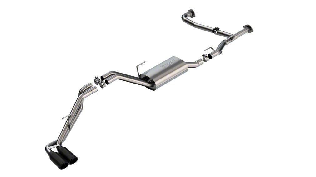 Borla S-Type Dual Exhaust System with Black Chrome Tips; Same Side Exit (22-23 Frontier)