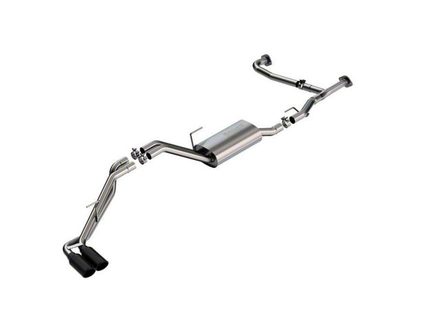 Borla S-Type Dual Exhaust System with Black Chrome Tips; Same Side Exit (22-24 Frontier)