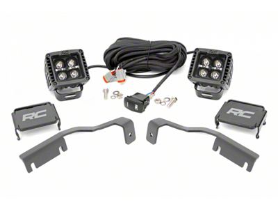 Rough Country Black Series Amber DRL LED Ditch Light Kit; Spot Beam (22-24 Frontier)