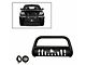 Bull Bar with Skid Plate and 5.30-Inch Black Round Flood LED Lights; Textured Black (05-21 Frontier)