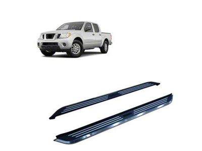 Pinnacle Running Boards; Black and Silver (05-21 Frontier King Cab)
