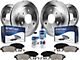 Vented 6-Lug Brake Rotor, Pad, Brake Fluid and Cleaner Kit; Front and Rear (05-19 2.5L Frontier)