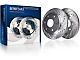 Drilled and Slotted 6-Lug Brake Rotor, Pad, Brake Fluid and Cleaner Kit; Front and Rear (05-24 V6 Frontier)