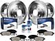 Vented 6-Lug Brake Rotor, Pad, Brake Fluid and Cleaner Kit; Front and Rear (05-24 V6 Frontier)