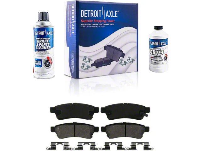 Ceramic Brake Pads with Brake Fluid and Cleaner; Rear Pair (05-24 Frontier)