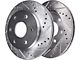 Drilled and Slotted 6-Lug Rotors; Front Pair (05-19 2.5L Frontier)