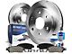 Vented 6-Lug Brake Rotor, Pad, Brake Fluid and Cleaner Kit; Front (05-19 2.5L Frontier)