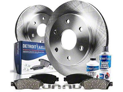 Vented 6-Lug Brake Rotor, Pad, Brake Fluid and Cleaner Kit; Front (05-19 2.5L Frontier)