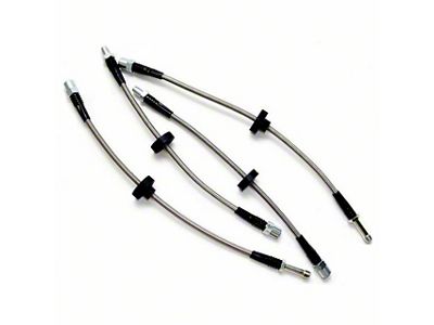 Braided Stainless Steel Brake Line Kit; Front and Rear (05-19 Frontier)