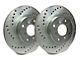SP Performance Cross-Drilled 6-Lug Rotors with Silver ZRC Coated; Front Pair (05-24 V6 Frontier)
