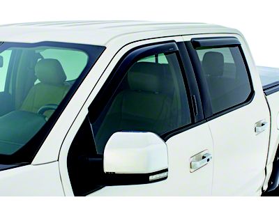 Tape-Onz Sidewind Deflectors; Front and Rear; Smoke (05-21 Frontier Crew Cab)
