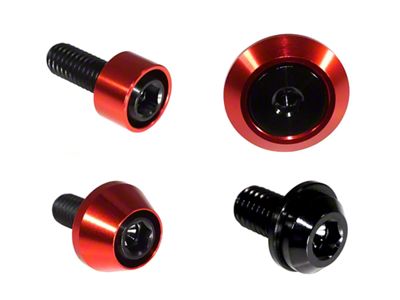 ZSPEC Design Hood Latch and Hinges Fasteners; Titanium and Billet; Black/Red (22-24 Frontier)
