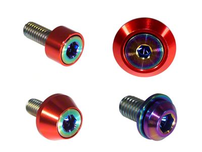 ZSPEC Design Hood Latch and Hinges Fasteners; Titanium and Billet; Burned/Red (22-24 Frontier)