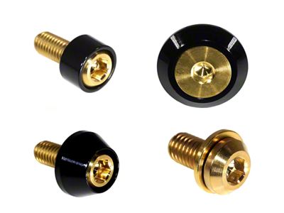 ZSPEC Design Hood Latch and Hinges Fasteners; Titanium and Billet; Gold/Black (22-24 Frontier)