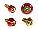 ZSPEC Design Hood Latch and Hinges Fasteners; Titanium and Billet; Gold/Red (22-24 Frontier)