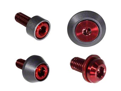 ZSPEC Design Hood Latch and Hinges Fasteners; Titanium and Billet; Red/Gunmetal (22-24 Frontier)