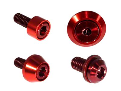 ZSPEC Design Hood Latch and Hinges Fasteners; Titanium and Billet; Red/Red (22-24 Frontier)