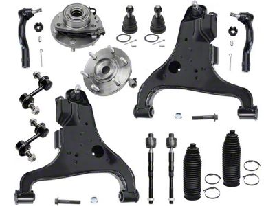 Front Lower Control Arms with Wheel Hub Assemblies, Sway Bar Links and Tie Rods (08-12 4WD Titan)