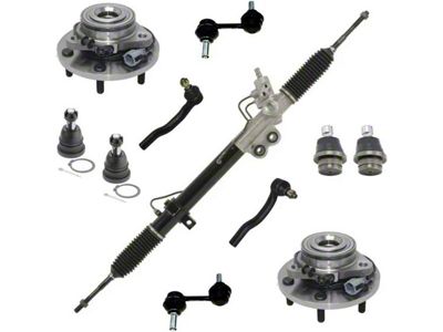 Power Steering Rack and Pinion with Wheel Hub Assemblies, Sway Bar Links and Tie Rods (04-07 Titan)