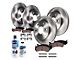 Vented 6-Lug Brake Rotor, Pad, Brake Fluid and Cleaner Kit; Front and Rear (3/05-07 Titan)