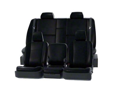 Covercraft Precision Fit Seat Covers Leatherette Custom Front Row Seat Covers; Black (2004 Titan w/ Bench Seat)