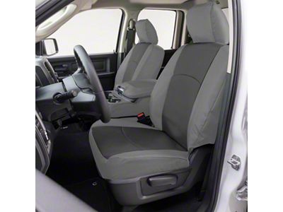 Covercraft Precision Fit Seat Covers Endura Custom Front Row Seat Covers; Charcoal/Silver (2004 Titan w/ Captain Bucket Seats)