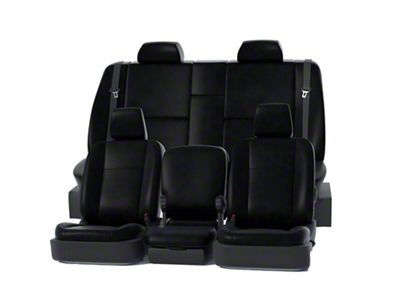 Covercraft Precision Fit Seat Covers Leatherette Custom Front Row Seat Covers; Black (2004 Titan w/ Captain Bucket Seats)