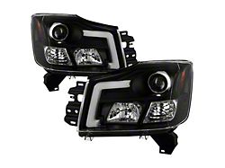 Platinum Series High-Power LED Module Headlights; Black Housing; Clear Lens (04-15 Titan)