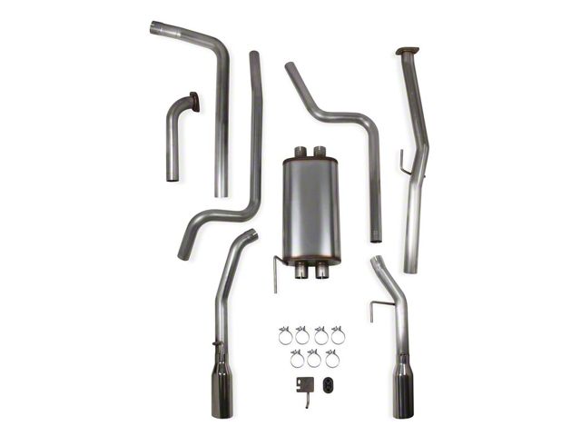 Hooker BlackHeart Dual Exhaust System with Polished Tips; Rear Exit (04-15 Titan)