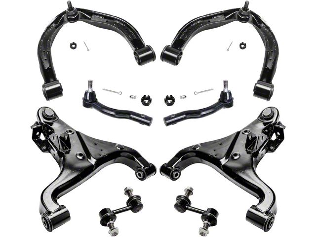 Front Upper and Lower Control Arms with Sway Bar Links and Outer Tie Rods (04-15 Titan)