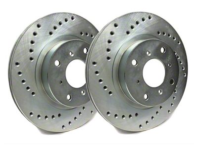 SP Performance Cross-Drilled 6-Lug Rotors with Silver ZRC Coated; Rear Pair (17-24 Titan)