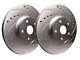 SP Performance Cross-Drilled and Slotted 6-Lug Rotors with Silver Zinc Plating; Front Pair (16-17 Titan XD)