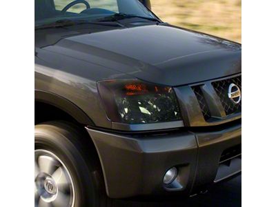 Factory Style Headlights with Amber Reflectors; Chrome Housing; Smoked Lens (04-15 Titan)