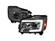 LED C-Bar Projector Headlights with Switchback Sequential Turn Signals; Chrome Housing; Smoked Lens (04-15 Titan)