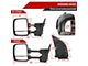 Powered Heated BSM Manual Extendable Towing Mirrors with Clear LED Turn Signals; Black (17-24 Titan XD)