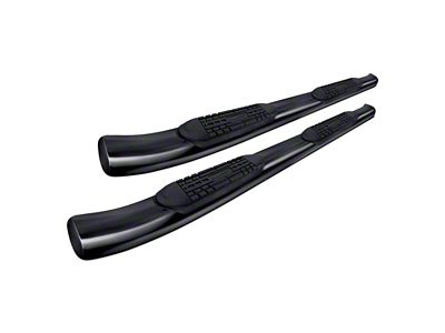 Raptor Series 5-Inch OE Style Curved Oval Side Step Bars; Black (04-24 Titan King Cab)