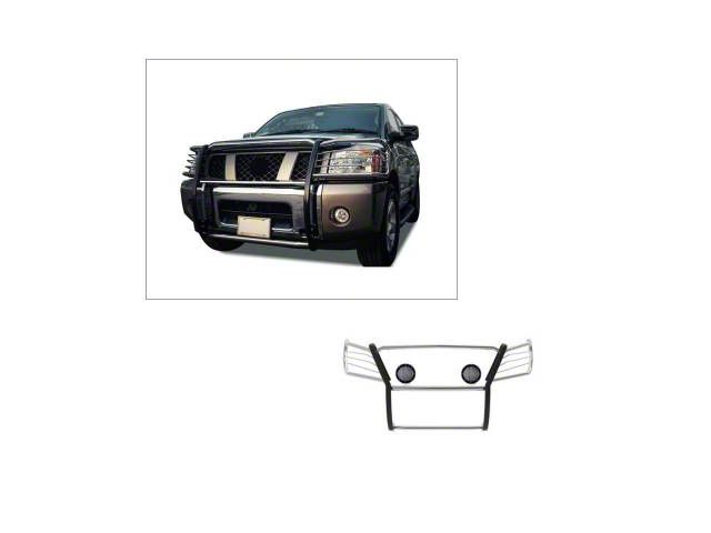 Modular Grille Guard with 5.30-Inch Black Round Flood LED Lights; Stainless Steel (04-15 Titan)
