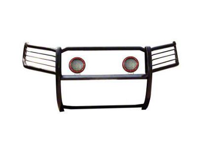 Modular Grille Guard with 5.30-Inch Red Round Flood LED Lights; Black (04-15 Titan)