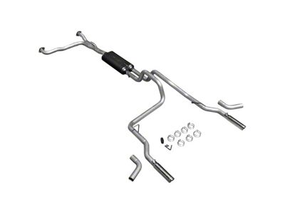 Flowmaster American Thunder Dual Exhaust System with Polished Tips; Side/Rear Exit (04-15 Titan)