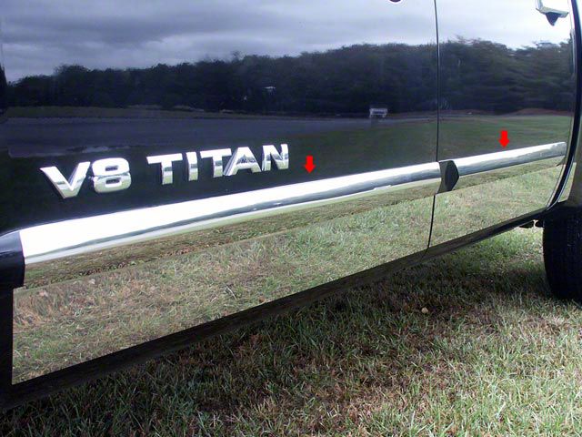 Rocker Panel Trim; Stainless Steel (04-15 Titan Crew Cab)