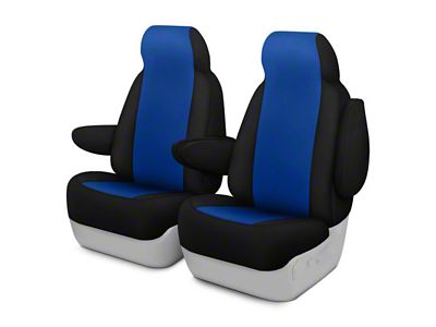Genuine Neoprene Custom 1st Row Bucket Seat Covers; Blue/Black (17-24 Titan w/ Bucket Seats)