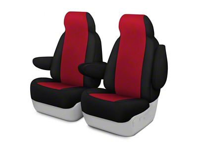 Genuine Neoprene Custom 1st Row Bucket Seat Covers; Red/Black (17-24 Titan w/ Bucket Seats)