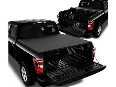 Roll Up Style Tonneau Cover; Black (17-24 Titan w/ 5-1/2-Foot Bed)